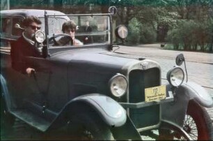 Oldtimer auf der Antonstraße, Nähe Neustädter Bahnhof zur Veteranenrallye in Dresden 1962