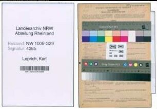 Entnazifizierung Karl Leprich , geb. 18.01.1902 (Bahnsekretaer)