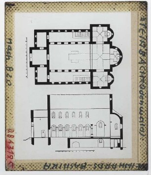 Steinbach, Einhardsbasilika : Grundriss, Schnitt