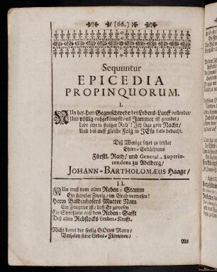 66-84, Sequuntur Epicedia Propinquorum.