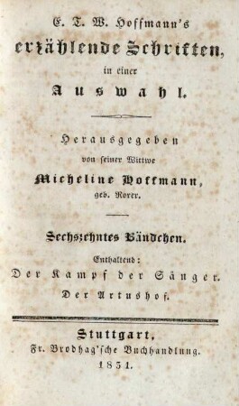 Bändchen 16: Der Kampf der Sänger