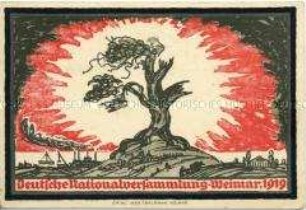 Postkarte zur Nationalversammlung in Weimar