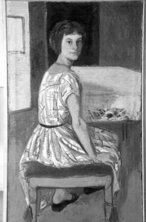 Freiburg: Ausstellung Stadthalle, Gemälde von Rudolf Riester, Portrait eines jungen Mädchens