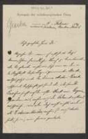 Brief von Paul Graebner an Unbekannt