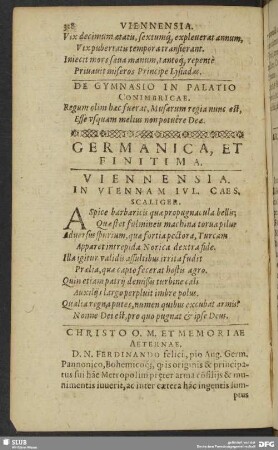 Germanica, Et Finitima