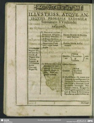 Illustriss. Atque Antiquiss. Prosapiae Saxonicae Stemmatis Witikindei katagraphē