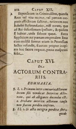 Caput XVI. De Actorum Contrariis.