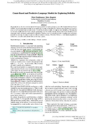 Count-based and predictive language models for exploring DeReKo