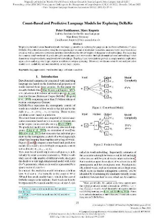 Count-based and predictive language models for exploring DeReKo