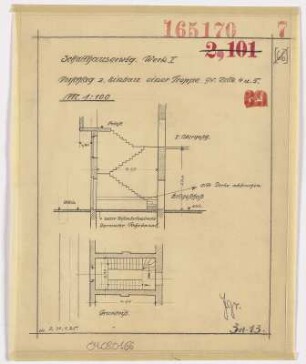 Schalthauserweiterung, Vorschlag zum Einbau einer Treppe