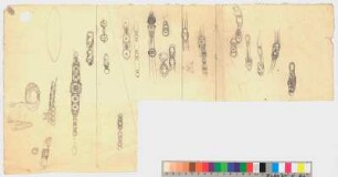 Studien Schmuck : Armband, Verschlüsse, Kettenglieder und Ketten in Varianten gezeichnet