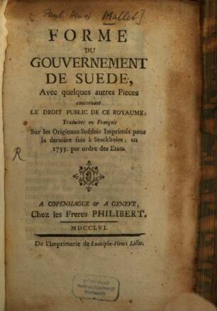 Forme du gouvernement de Suède