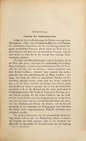 Cyklographie oder Construction der Aufgaben über Kreise und Kugeln und elementare Geometrie der Kreis- und Kugel-Systeme