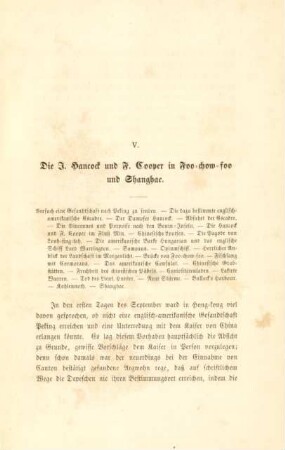 V. Die J. Hancock und F. Cooper in Foo-chow-foo und Shanghae