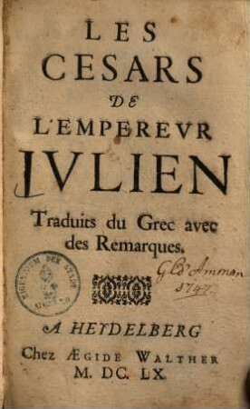 Les Cesars de l'empereur Julien