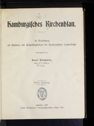 3.1906: Hamburgisches Kirchenblatt