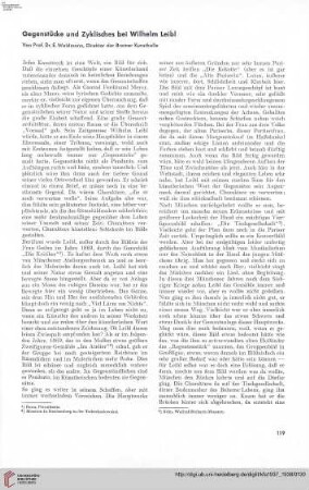 53: Gegenstücke und Zyklisches bei Wilhelm Leibl