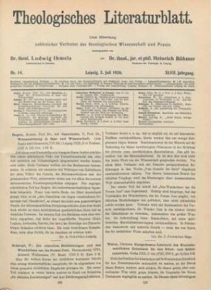 209 [Rezension] Ziegler, Konrat, Weltentstehung in Sage und Wissenschaft