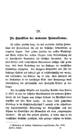 IV. Die Opposition des modernen Naturalismus