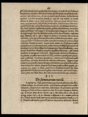 XIV. De foeminarum tutela.