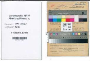 Entnazifizierung Erich Fritzsche , geb. 06.12.1907 (Bauinspektor)
