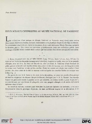 24: Deux sceaux chypriotes au Musée National de Varsovie