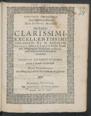 Disputatio Philosophica