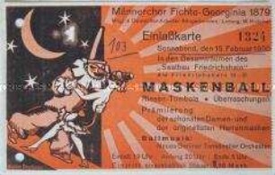 Eintrittskarte für einen Maskenball des Männerchors Fichte-Georginia 1879
