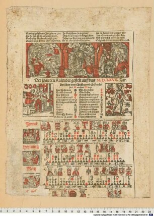 Der Pauren Kalender gestelt auff das M.D.LXVII. Jar