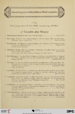 Gemälde alter Meister (Nr. 1-70)