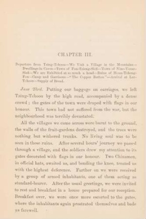 Chapter III. Departure from Tzing-Tchoou ...