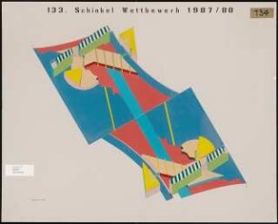 »In-form-art« Kulturinstitut der Zukunft am Kulturforum, Berlin-Tiergarten Schinkelwettbewerb 1988: Axonometrien 1:500