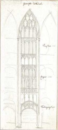Hoffstadt, Friedrich; Kassette 1: Mappe 2, Kirchen (973-989) - Fenster der Gloucester Cathedral (Ansicht)