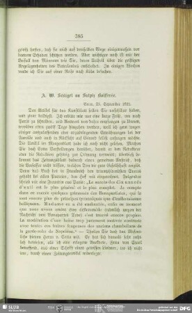 August Wilhelm von Schlegel an Sulpiz Boisserée, Bonn, 25.09.1821