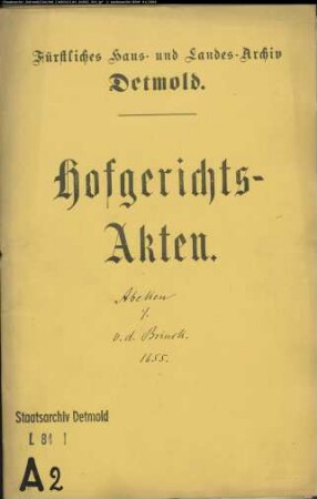 Abeken, Jobst in Osnabrück gegen Drost Johann Dietrich v. d. Brinck - Schuldforderung