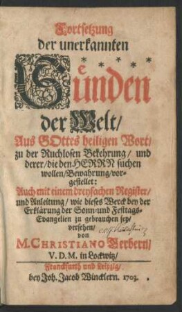 [Th. 1]: Fortsetzung der unerkannten Sünden der Welt