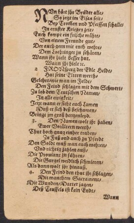 NVn hoert jhr Brüder alle/ || So jetzt im Elsas seit/ ||