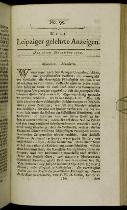 No. 95. Den 27ten November 1789.