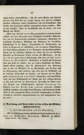 Erziehung und Unterricht in den ersten christlichen Jahrhunderten