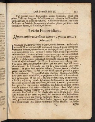 121-132, Lectio Pomeridiana.-Cogitatio.