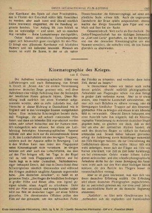 Kinematographie des Krieges