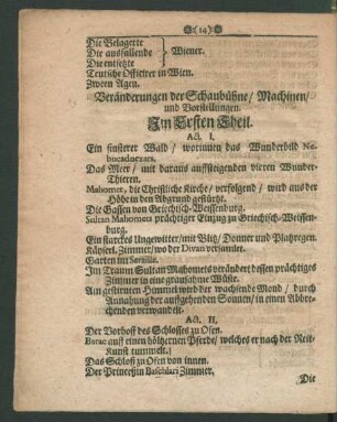 Veränderungen der Schaubühne/ Machinen/ und Vorstellungen