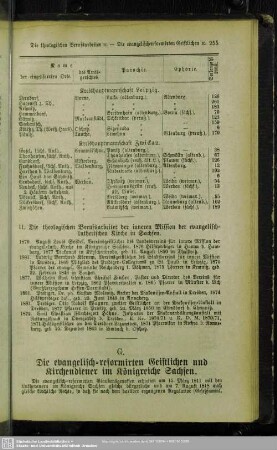G. Die evangelisch-reformirten Geistlichen und Kirchendiener im Königreiche Sachsen