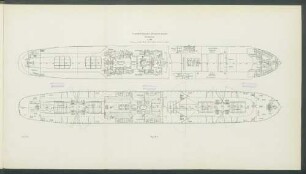 Trunkdeck-Dampfer „Kronprins Gustaf" Deckspläne.