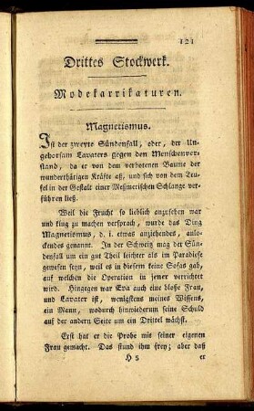 Drittes Stockwerk. Modekarrikaturen.
