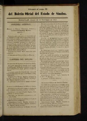 Alcance al Num.33 del Boletin Oficial del Estado de Sinaloa.