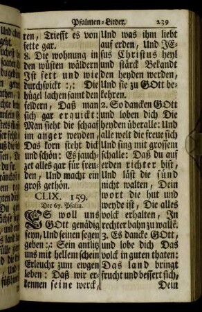 CLIX. 159. Der 67. Psalm. - CLXXXVI. 186. Der 150. Psalm.