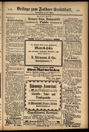 Dritte Ausgabe vom Samstag, den 16. März 1901.