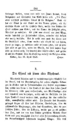 Der Choral mit seinem alten Rhythmus