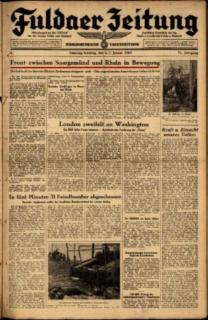 Ausgabe vom Samstag, den 06. Januar 1945.